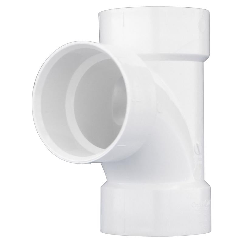 Charlotte Pipe Schedule 40 3 in. Hub X 3 in. D Hub PVC Sanitary Tee with Left Side Inlet 1 pk