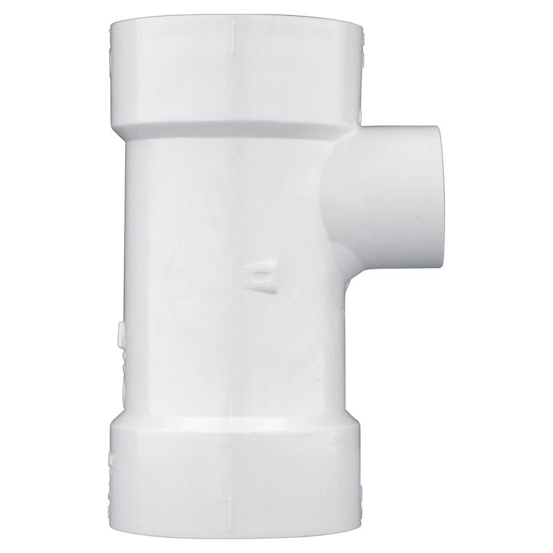 Charlotte Pipe Schedule 40 3 in. Hub X 3 in. D Hub PVC Sanitary Tee with Left Side Inlet 1 pk