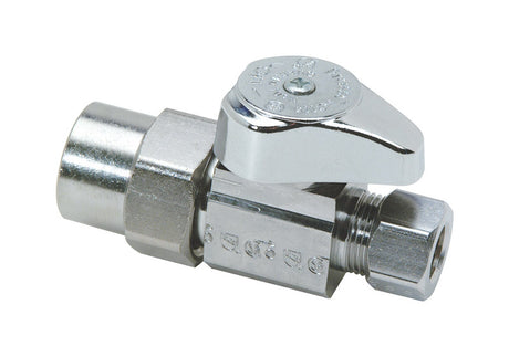BrassCraft 1/2 in. CPVC outlets X 3/8 in. Compression Brass Straight Stop Valve