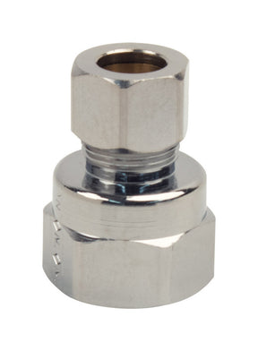BrassCraft 1/2 in. FIP pc X 3/8 in. D Compression Chrome Plated Brass Adapter