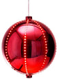 Santas Forest 60821 Ornament, 3 in H, Round Bulb, Plastic, Red, Internal Light/Music: Internal Light, Pack of 12