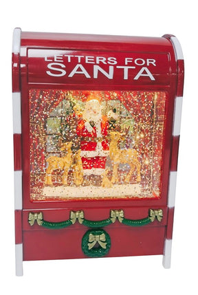 Santas Forest 21169 Snow Globe, 7-1/4 in H, Letter to Santa, Internal Light/Music: Internal Light, Pack of 6