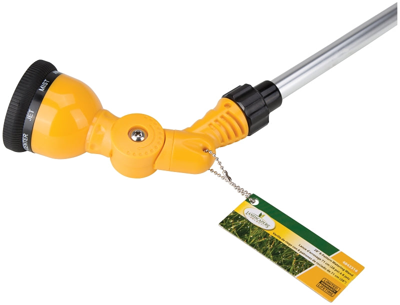 Landscapers Select GW-53571A Watering Wand, 8 -Spray Pattern, Full, Center, Jet, Mist, Angle, Shower, Flat, Cone, Yellow