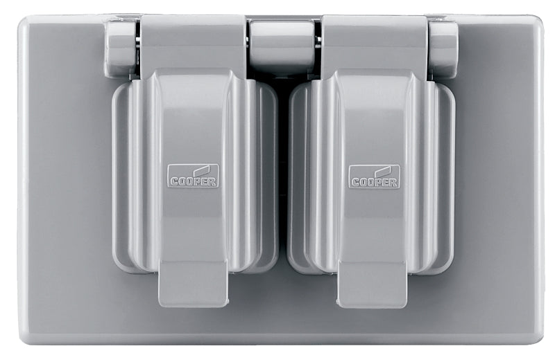 Eaton Wiring Devices S1962 Cover, 4-9/16 in L, 2-7/8 in W, Rectangular, 1-Gang, Thermoplastic, Gray