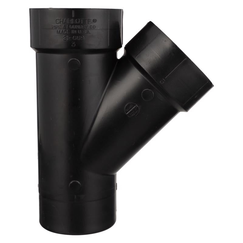Charlotte Pipe 3 in. Spigot X 3 in. D Hub ABS Street Wye
