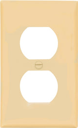 Eaton Wiring Devices BP5132V Wallplate, 4-1/2 in L, 2-3/4 in W, 1-Gang, Nylon, Ivory, High-Gloss, Flush, Pack of 5