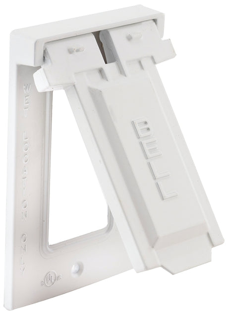 Bell Outdoor 5103-1 Cover, 4-9/16 in L, 2-13/16 in W, 1-Gang, Aluminum, White, Powder-Coated
