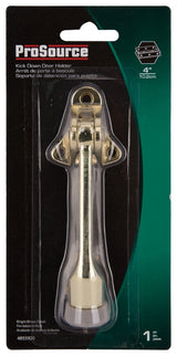 ProSource CL-230BB-PS Door Holder, 5-3/8 in L, 1-5/8 in W, 2 in H, Attaches to Door Mounting, Rubber/Zinc, Brass