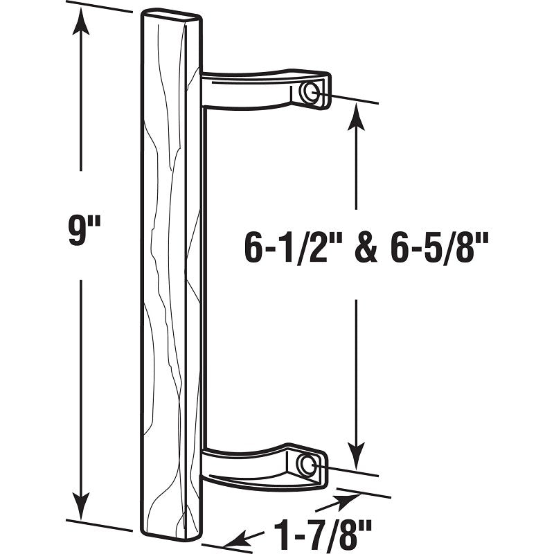 Prime-Line C 1189 Door Pull, Aluminum/Wood, Painted