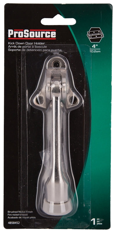 ProSource CL-230SN-PS Door Holder, 5-3/8 in L, 1-5/8 in W, 2 in H, Attaches to Door Mounting, Rubber/Zinc