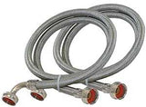 Eastman 48377 Washing Machine Discharge Hose, 3/4 in ID, 5 ft L, FHT x FHT, Stainless Steel