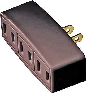 Eaton Wiring Devices 1747B-BOX Outlet Tap, 2-Pole, 15 A, 125 V, 3-Outlet, Brown, 1 in L x 2.88 in W x 1 in H