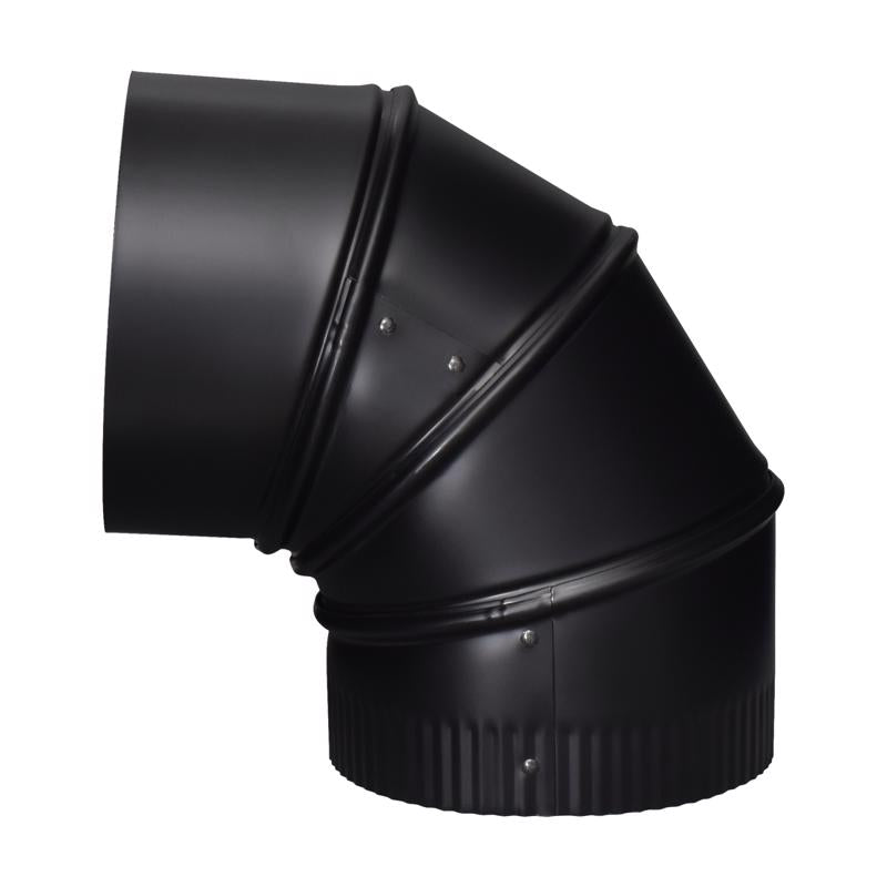 Imperial 7 in. D X 7 in. D Adjustable 90 deg Galvanized Steel Stove Pipe Elbow, Pack of 4