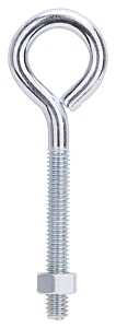 ProSource LR278 Eye Bolt, 8 mm Thread, Machine Thread, 2-1/4 in L Thread, 1-1/4 in Dia Eye, 209 lb Working Load, Steel, Pack of 10