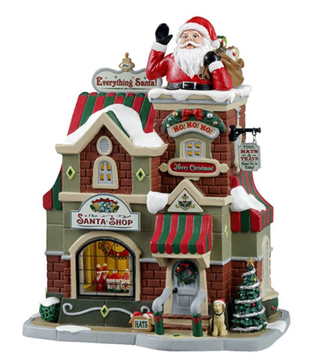LIC LTD 35039 The Santa Shop, Caddington Village, Porcelain, Pack of 4