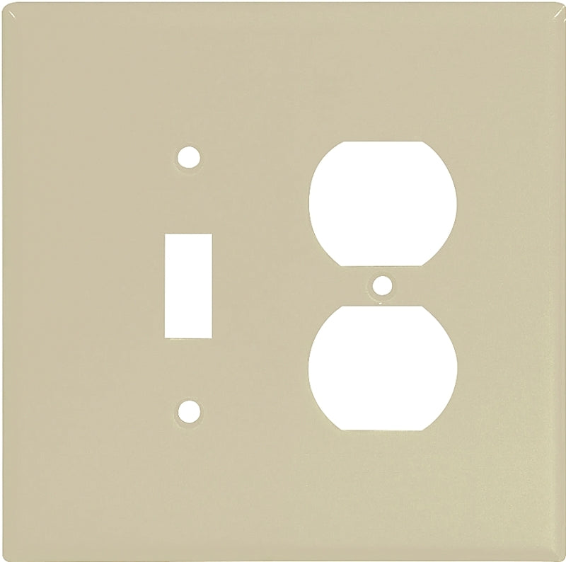 Eaton Wiring Devices 2148V-BOX Combination Wallplate, 5-1/4 in L, 5-5/16 in W, 2 -Gang, Thermoset, Ivory, Pack of 10