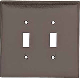Eaton Wiring Devices 2149B-BOX Wallplate, 5-1/4 in L, 5.31 in W, 2 -Gang, Thermoset, Brown, Pack of 10