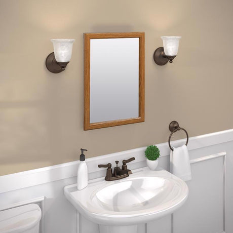 Zenith K268 Medicine Cabinet, 15-13/16 in OAW, 5-1/8 in OAD, 21-13/16 in OAH, Plastic, Oak, 2-Shelf