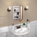 Zenith K268 Medicine Cabinet, 15-13/16 in OAW, 5-1/8 in OAD, 21-13/16 in OAH, Plastic, Oak, 2-Shelf