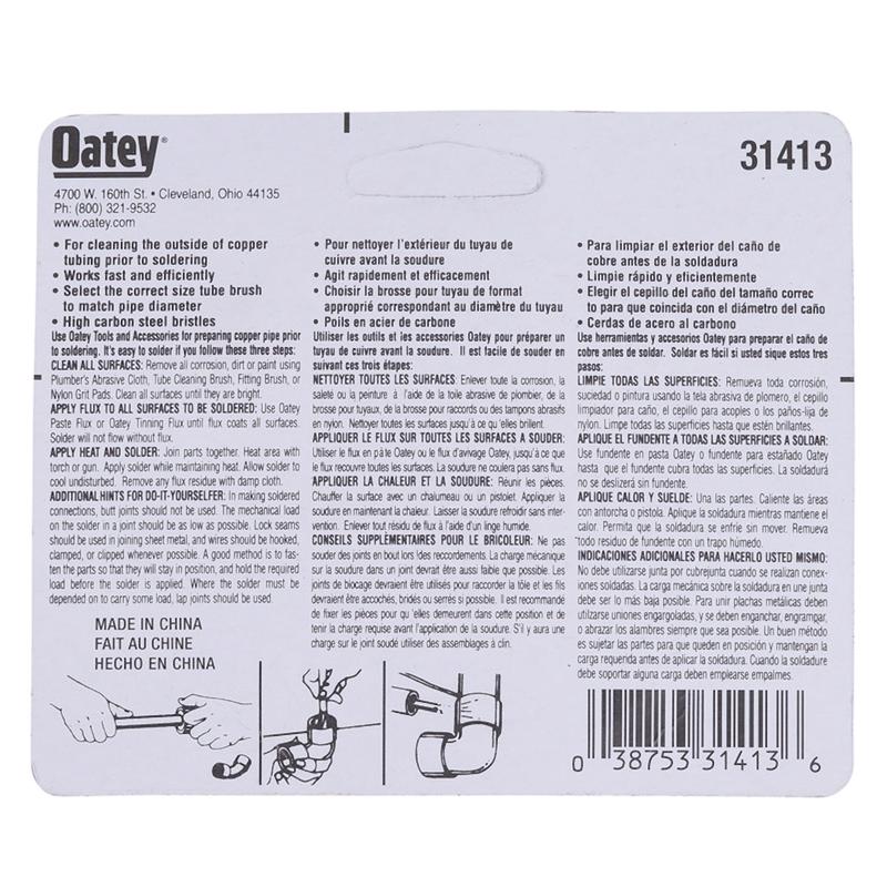 Oatey Tube Cleaning Brush 3/4 in. D 1 pk