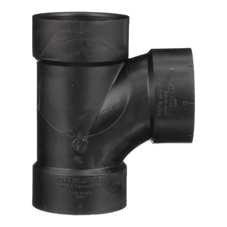 Charlotte Pipe 3 in. Hub X 3 in. D Hub ABS Sanitary Tee