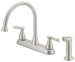 Boston Harbor F8210001NP Kitchen Faucet, 1.8 gpm, 4-Faucet Hole, Metal/Plastic, Stainless Steel, Deck, Lever Handle