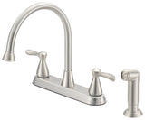 Boston Harbor F8210001NP Kitchen Faucet, 1.8 gpm, 4-Faucet Hole, Metal/Plastic, Stainless Steel, Deck, Lever Handle