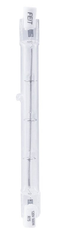 Feit Electric BPQ500T3/CL2RP Halogen Bulb, 500 W, Double End Lamp Base, T3 Lamp, 9500 Lumens, 2000 hr Average Life