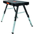 Omnitable 0145 Work Table, 18.9 in OAW, 6.3 in OAD, 37 in OAH, 330 lb, Plastic/Steel Frame, Black/Silver