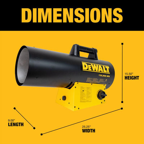 DeWalt 125,000 Btu/h 3000 sq ft Forced Air Propane Portable Heater
