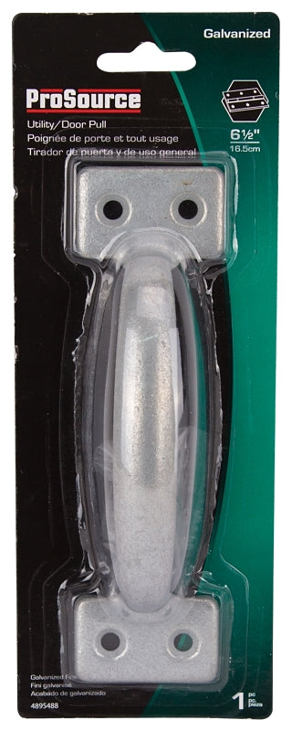 ProSource 20912MGB-PS Door Pull, 1-3/4 in W, 6-1/2 in D, 1-1/2 in H, Steel, Galvanized