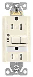 Eaton Wiring Devices TRSGFNL15LA GFCI and Nightlight, 2 -Pole, 15 A, 125 V, Back, Side Wiring, NEMA: 5-15R