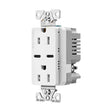 Eaton TRUSBC15W-K-L Combination USB Receptacle, 2-Pole, 15 A, 125 V, 2-USB Port, Type C USB, NEMA: NEMA 5-15R, White, Pack of 4