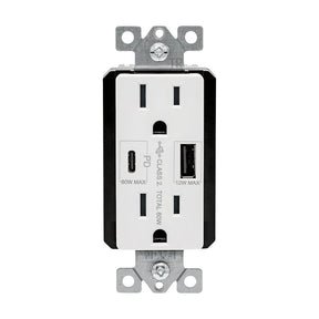 Eaton TRUSBPDAC15W-BOX Receptacle, 15 A, 125 V, Type A, C USB, NEMA: 5-15R, White, Pack of 4