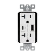 Eaton TRUSBPDAC20W-BOX Receptacle, 20 A, 125 V, Type A, C USB, NEMA: 5-20R, White, Pack of 4