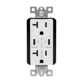 Eaton TRUSBPDC20W-BOX Receptacle, 20 A, 125 V, Type C USB, NEMA: 5-20R, White, Pack of 4