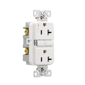 Eaton TRGF20W-BX-L Receptacle, 125 V, 20 A, NEMA: 5-20R, GFCI Socket, Back, Side Wiring, White, Pack of 10