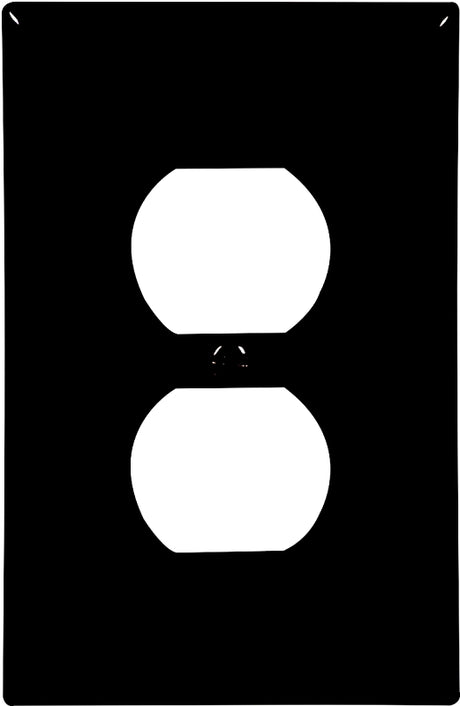 Eaton Wiring Devices PJ8BK Series Duplex and Single Receptacle Wallplate, Mid-Size, 4-7/8 in L, 3-1/8 in W, Black