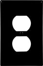 Eaton Wiring Devices PJ8BK Series Duplex and Single Receptacle Wallplate, Mid-Size, 4-7/8 in L, 3-1/8 in W, Black
