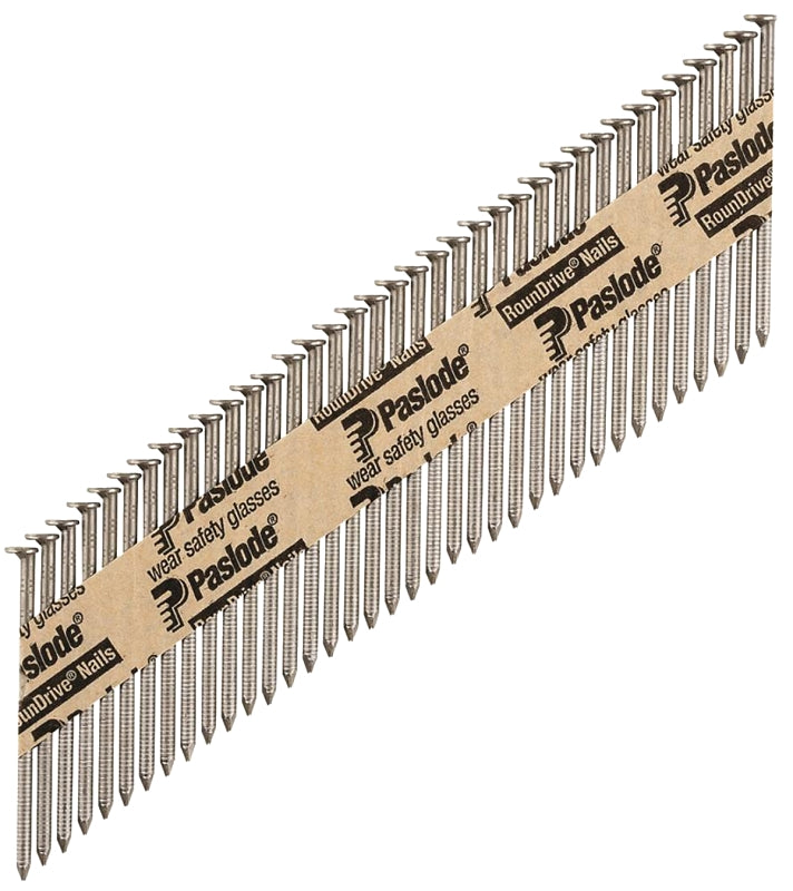 Paslode 650238 Framing Nail, Strip Collation, 2-3/8 in L, Steel, Bright, Round Head, Ring Shank