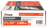 Paslode 650830 Framing Nail, 3 in L, 10 ga Gauge, Steel, Bright, Full-Round Head, Smooth Shank