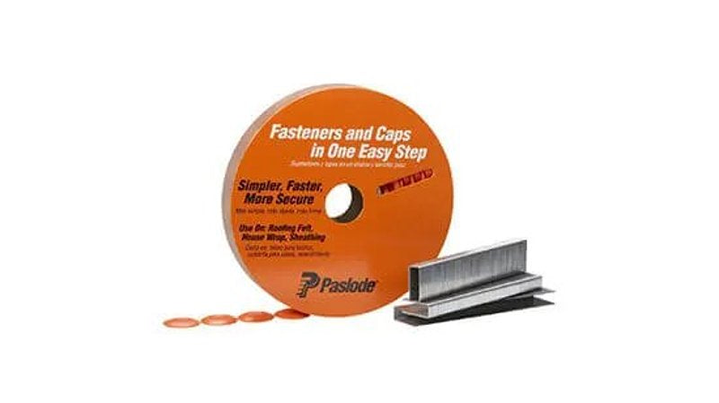 Paslode FasCaps 650592 Staple, 3/8 in W Crown, 1 in L Leg, Galvanized, 18 ga