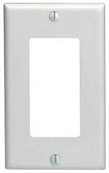 Leviton 122-80401-0NW Wallplate, 4-1/2 in L, 2-3/4 in W, 1 -Gang, Nylon, White, Device Mounting