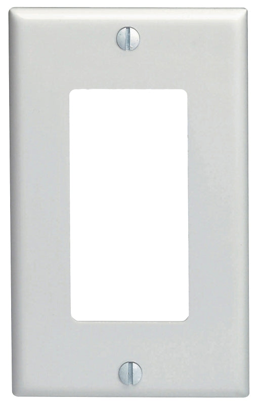 Leviton 122-80401-0NW Wallplate, 4-1/2 in L, 2-3/4 in W, 1 -Gang, Nylon, White, Device Mounting