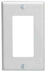 Leviton 122-80401-0NW Wallplate, 4-1/2 in L, 2-3/4 in W, 1 -Gang, Nylon, White, Device Mounting