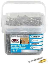 GRK Fasteners 61728 Finishing Screw, #8 Thread, 2 in L, W-Cut Thread, Trim Head, Star Drive, 305 Stainless Steel, 510 PK