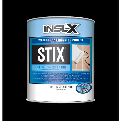 Insl-X Stix White Flat Water-Based Acrylic Urethane Primer 1 qt, Pack of 4
