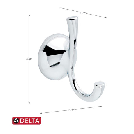 Delta Foundations 4.07 in. H X 3.29 in. W X 2.28 in. L Chrome Silver Robe Hook