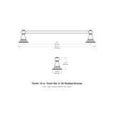 Delta Porter Oil Rubbed Bronze Towel Bar 18 in. L Die Cast Zinc