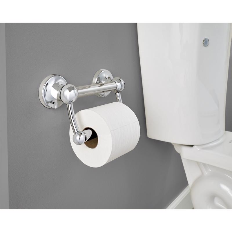 Delta 5 in. L Polished Chrome Stainless Steel Toilet Paper Holder with Assist Bar